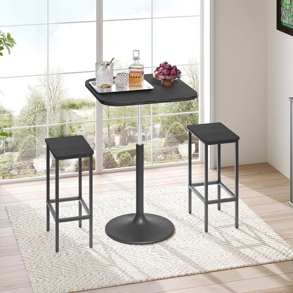 Bar Table, Height-Adjustable Pub Table 26.8-36.2 Inches, Cocktail Table with Base, Counter Height Tables for Small