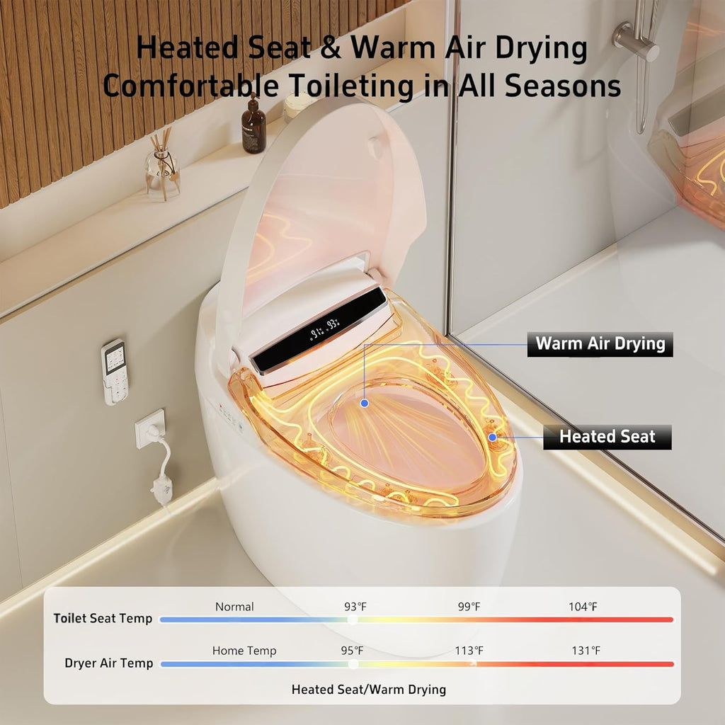 Smart Toilet with Warm Water Sprayer and Dryer