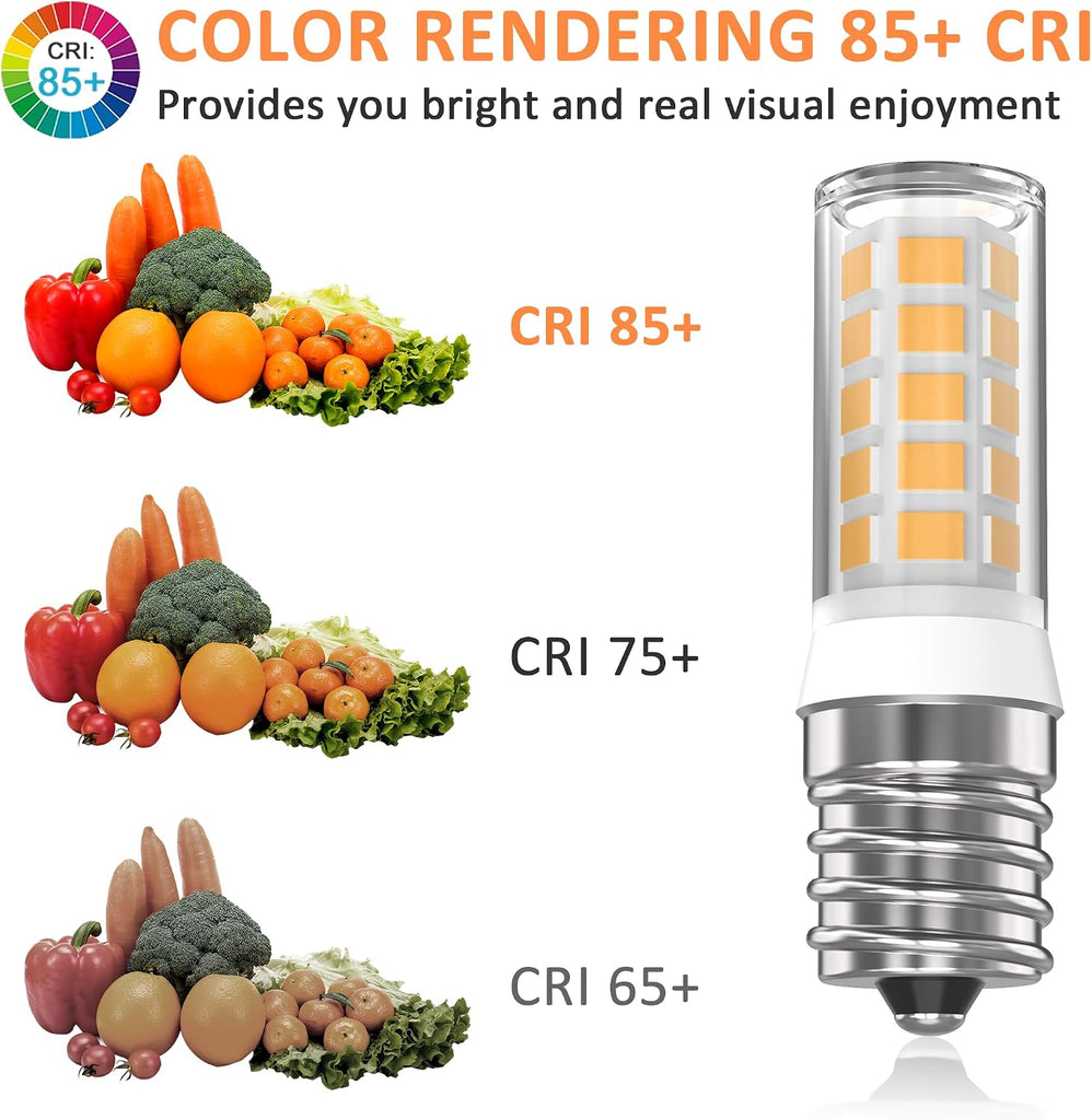 Kei D28A Refrigerator Light Bulb Replacement,E17 led Bulb,Freezer Light Bulb 3W AC100-130V Warm Light, 2PACKS