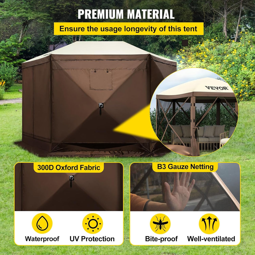 Pop Up Gazebo Screen Tent, Pop-Up Instant Gazebo Tents with Mosquito Netting Outdoor Canopy
