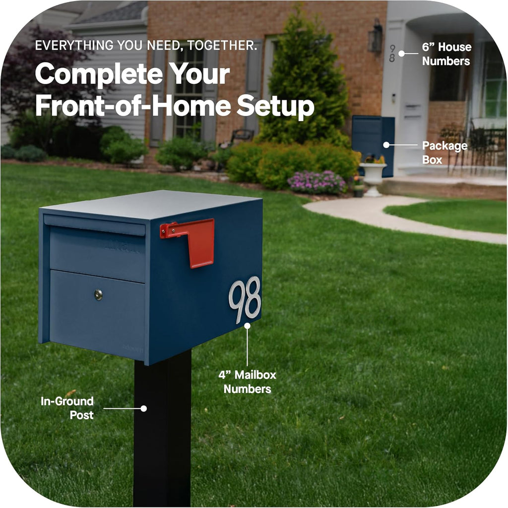 Lockable Post Mount Mailboxes - Small Anti-Theft Locking Mailbox for Packages and Letters - Weatherproof Construction