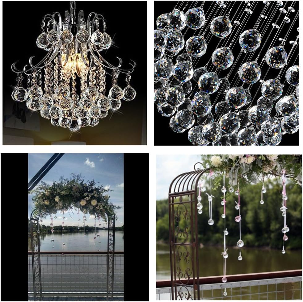 Crystal Ball Prism 40 mm/1.57 Inch Decorative Ball for Chandelier Window Suncatcher 10 Pack Rainbow Maker