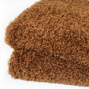 Chestnut Brown Curly Teddy Fleece Faux Fur Fabric, 36" X 59"