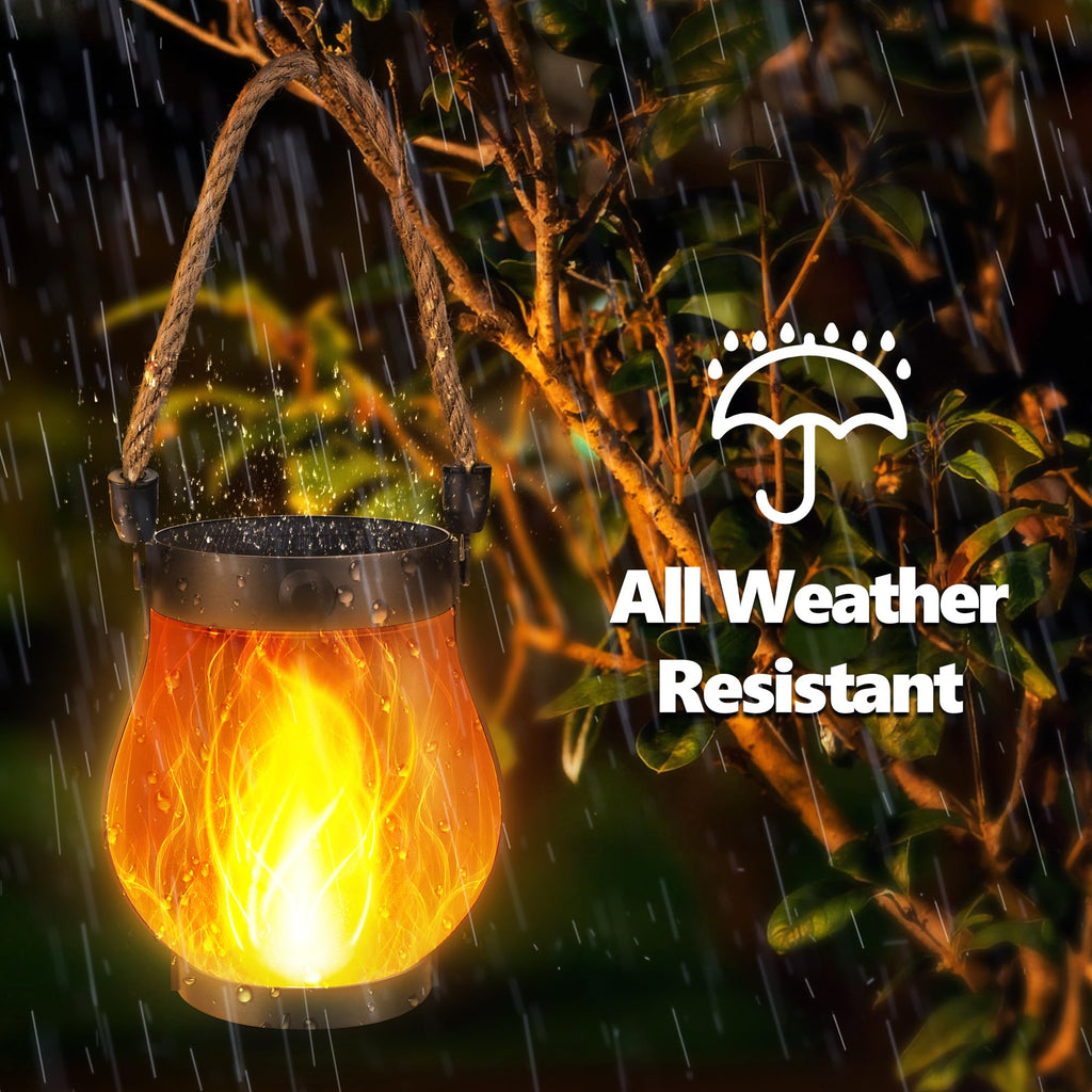 2 Pack Gen2 Solar Lantern Lights USB Ultra-Real Flame, Warm White