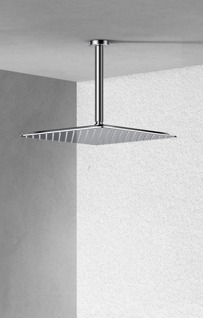 Shower Head,rain shower head, 12 inch- Square Shower Head, 1.8 GPM Flow Rate, rainfall showerhead,VBFF09 (Chrome)