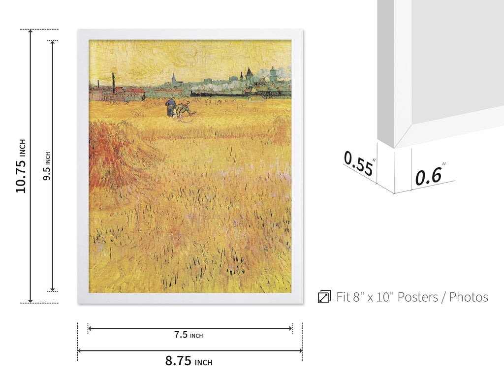 Vintage Van Gogh Poster - Retro Impressionism Print - Gift for Artist, Painter - Arles View from the Wheat Fields