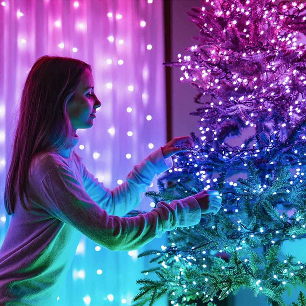 App Controlled Christmas Light String Smart Home Lighting Decoration for Indoor and Outdoor Use, 150 RGB LED, 39.5ft