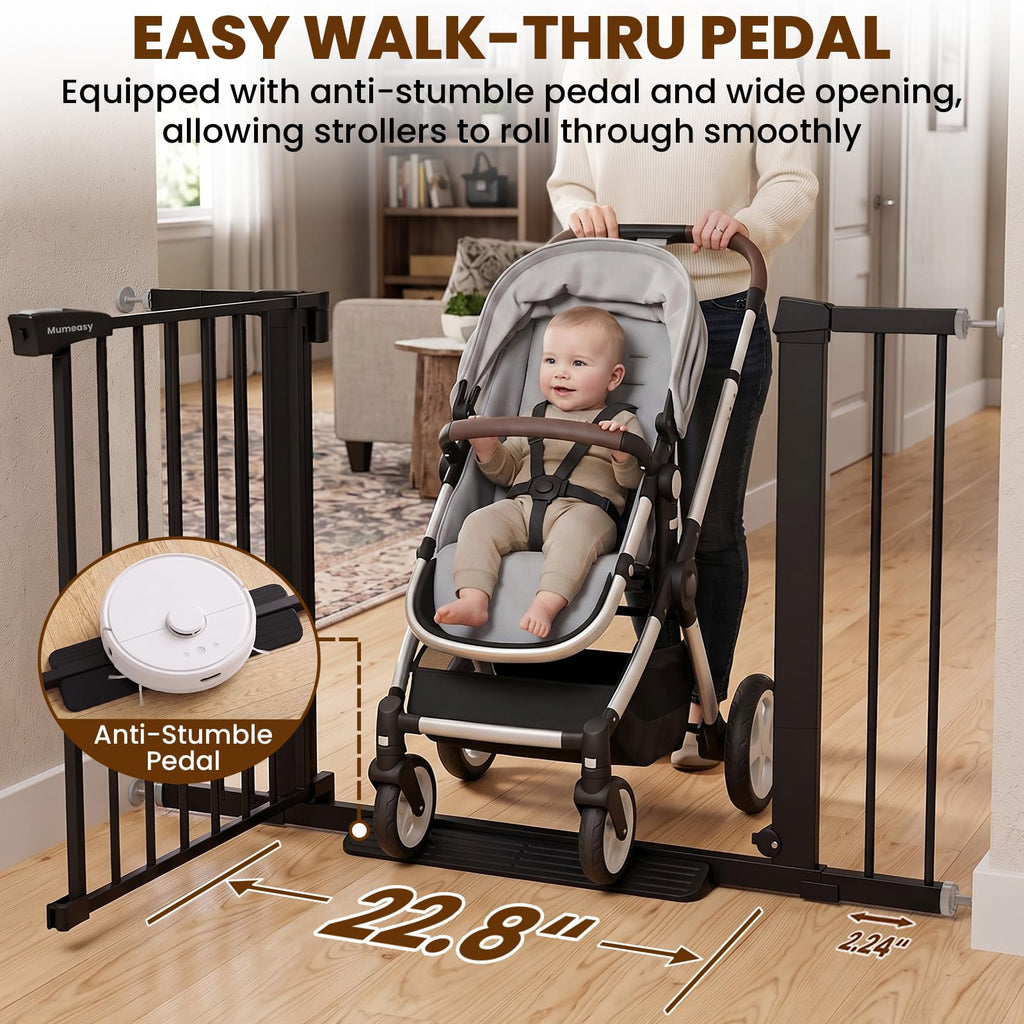 36" Extra Tall Baby Gate for Stairs, 29.7-43" Auto Close Dog Gate