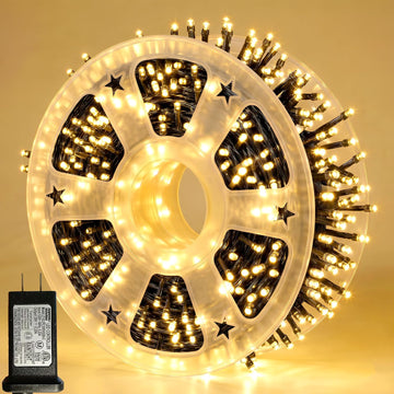 1000 LED Warm White Christmas Lights Outdoor String Lights, 328 ft