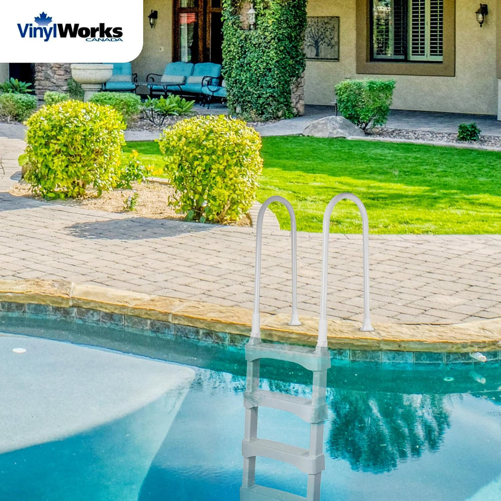 Snap & Lock Pool Ladder, Plastic Step Ladder for Above Ground or In Ground Swimming Pool, or Deck up to 60 Inch