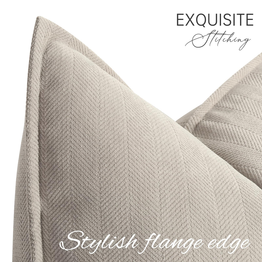 Gray Pillow Covers 20x20 Set of 2 Chenille Pillow Covers with Elegant Design Soft and Luxurious Decorative Throw