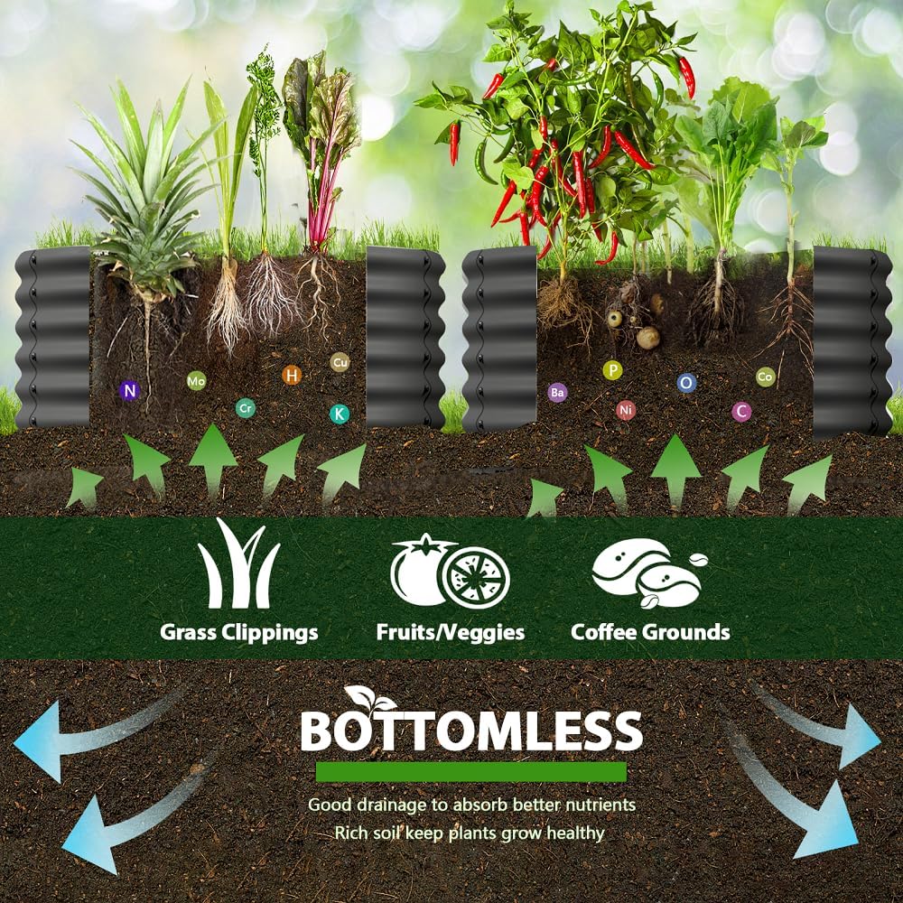 Anleolife 2-Pack 4ft x 18in Round Raised Garden Beds, Quartz Grey | Two Complete 4ft Circular Beds Create Separate