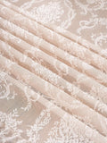 Cream Beige French Lace Ruffle Tablecloth 60 x 102 Inch with Ruffled Edge, Fits Round and Rectangula