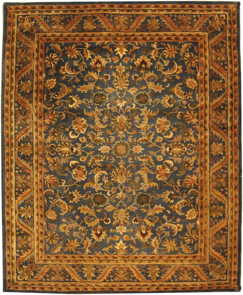 Antiquity 9' x 12' Blue/Gold Handmade Traditional Oriental Premium Wool Area Rug