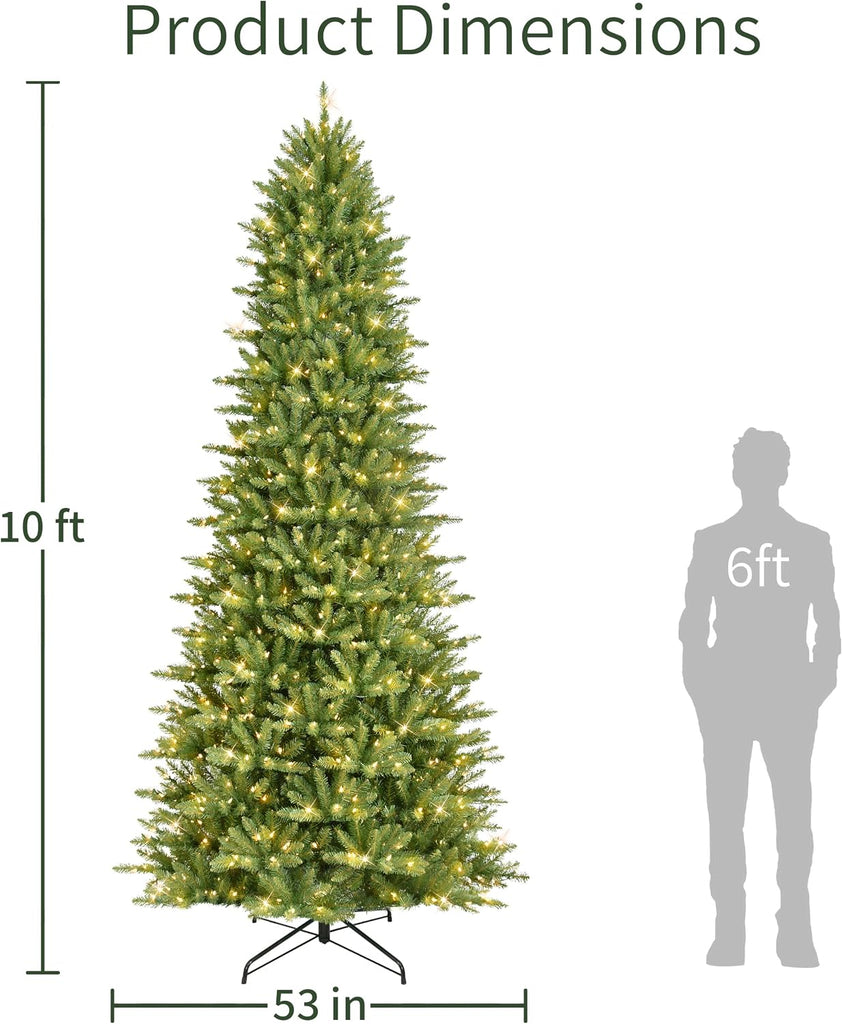 International 10ft Pre-Lit Slim Fraser Fir Artificial Christmas Tree
