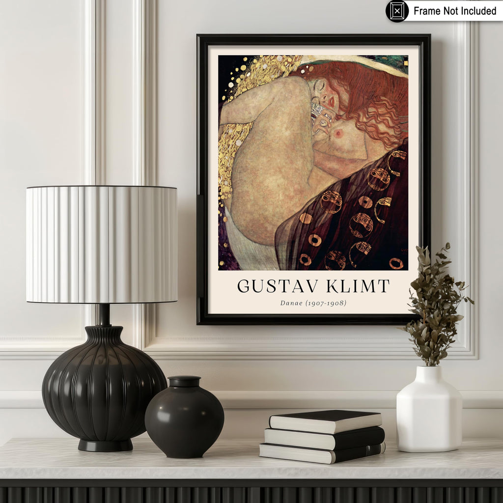 Master Vintage Gustav Klimt Poster - Retro Danae Painting Print - Greek Mythology Art - Gift for Her, Women - Art