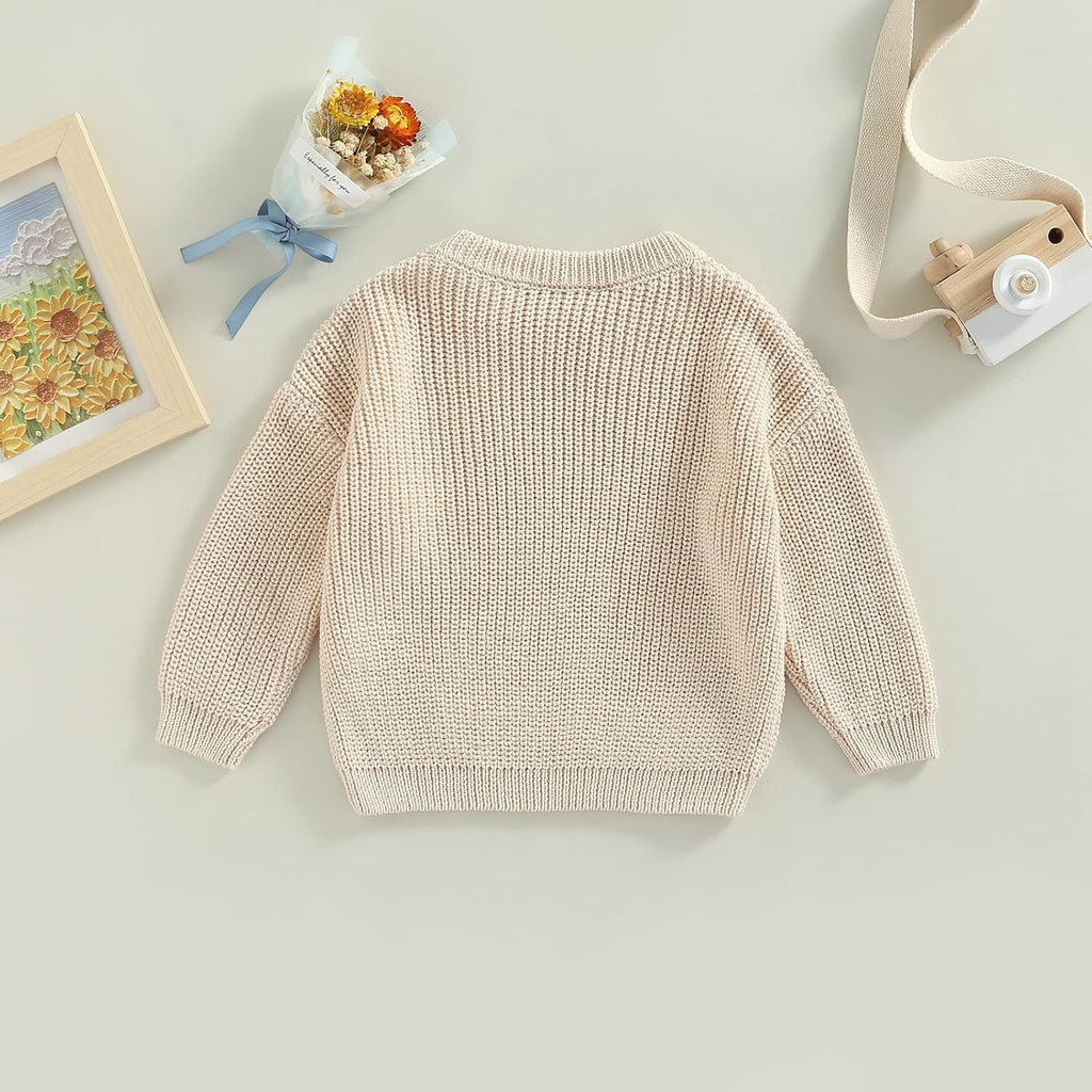 Baby Girl Boy Knit Sweater Blouse Pullover Sweatshirt Warm Crewneck Long Sleeve Tops for Infant Toddler