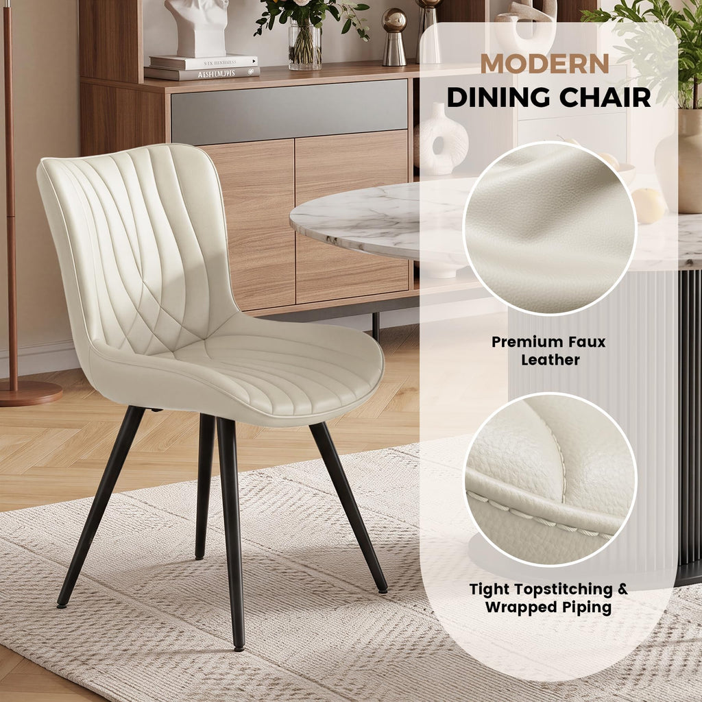 Modern Dining Chair, PU Leather Dining Room Chairs Set of 6