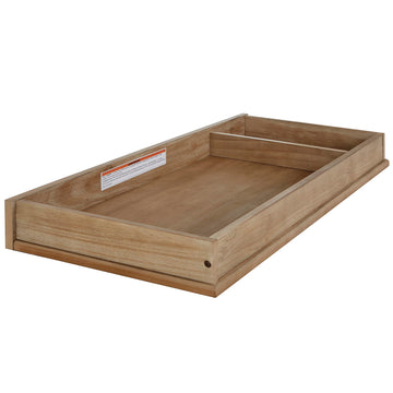Mini Changing Tray in Barnwood - Solid Wood Dresser Changing Station with Safety Brackets and Storage Compartments