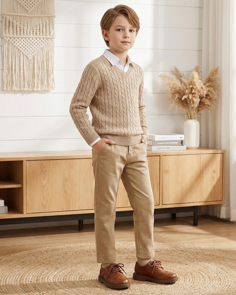 Boys Dress Shoes Light Brown 2