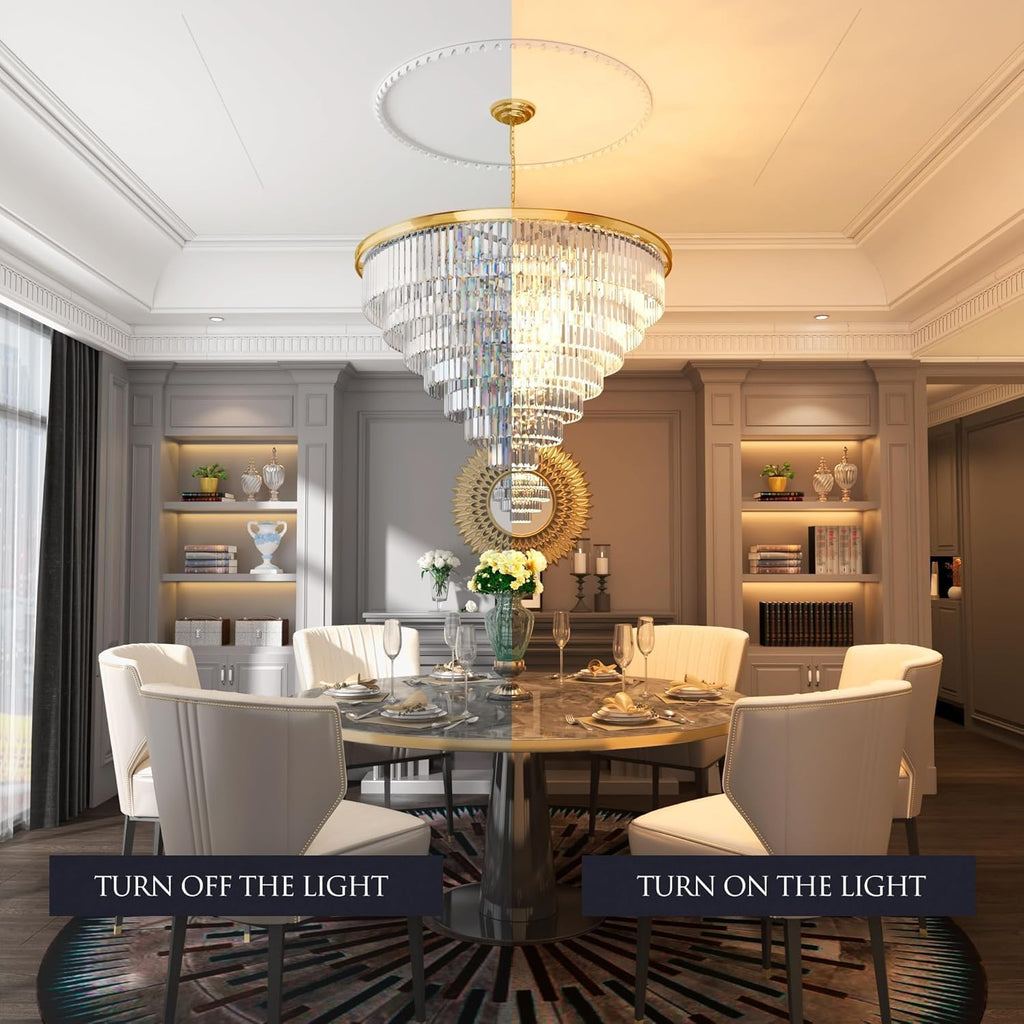 Inspired Odeon Style 24-Light Gold Empress Crystal 7-Tier Chandelier W39.4" - A107-B07KF4DMYR