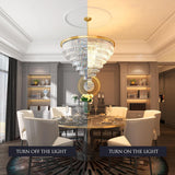 Gold Crystal Chandelier Lighting Modern Contemporary Empress Chandeliers Pendant Ceiling Lamp Light Fixture 7-Tier for Dining Living Room Hotel 24 Lights W39.4 A107-B07KF4DMYR