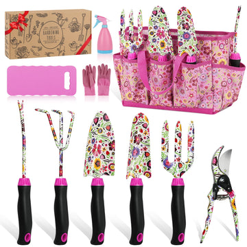 Gardening Tools Set, 10PCS Gardening Gifts for Women, Pink