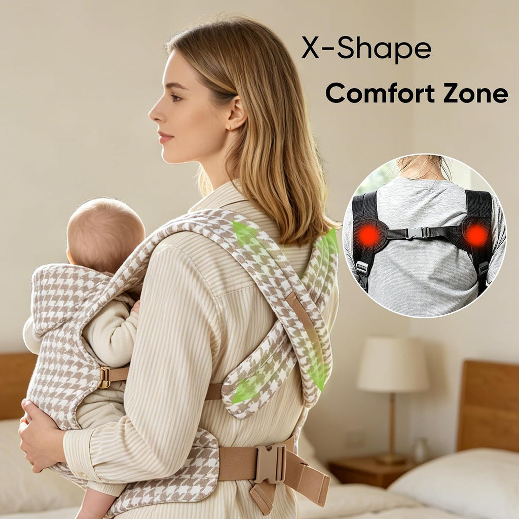 Carrier Newborn to Toddler, Pure Cotton Breathable Hip-Healthy 40lbs