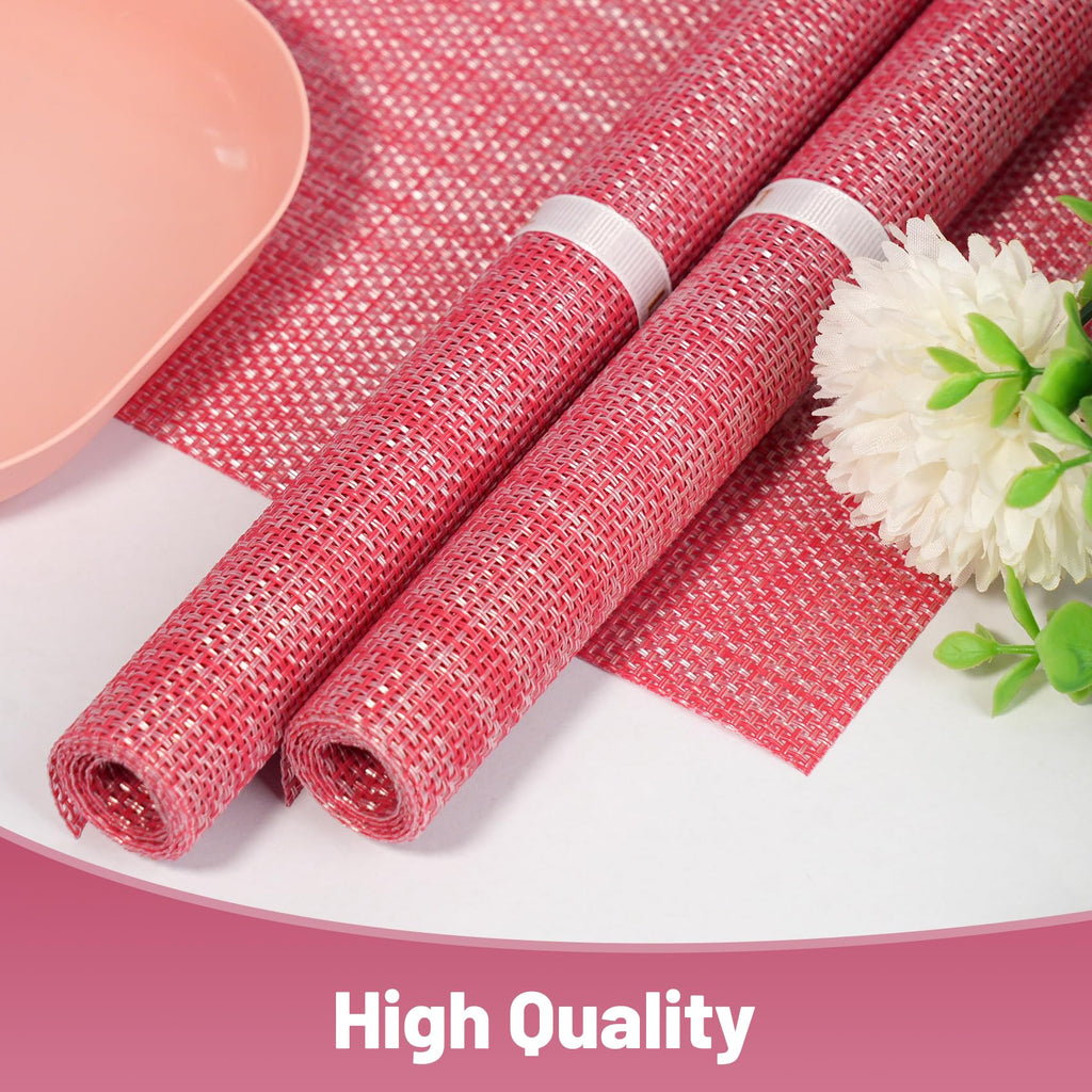 Placemats Set of 12,Christmas Decoration Non-Slip PVC Weave Table Mats Easy to Clean,Heat Resistant Place Mats Dining