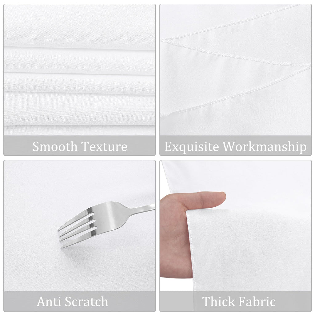 8 Pack White Tablecloth 60 x 102 Inch, Rectangle Table Clothes for 6 Foot Rectangle Tables Washable Polyester Fabric
