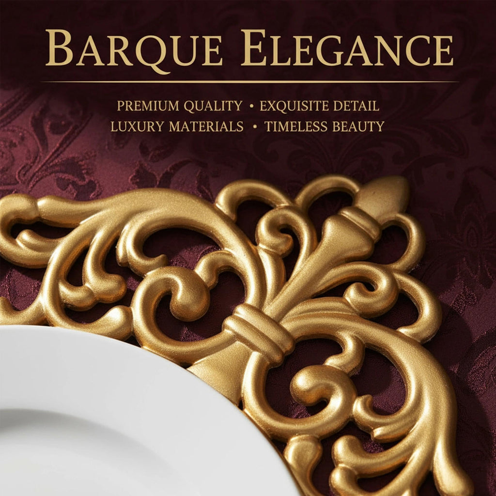 12 Pack, 12" Square Chargers for Dinner Plates, Gold Plate Chargers with Embossed Rims, Plastic Charger for Wedding