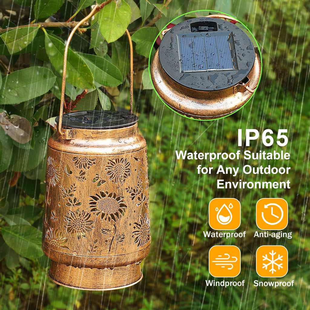 Sunflower Solar Lanterns Outdoor Waterproof, Birthday Gifts for Women Mom