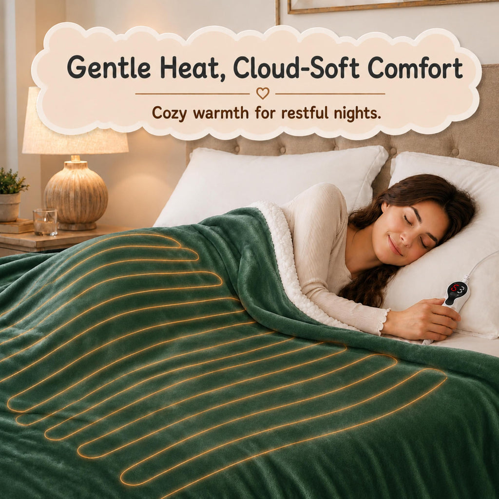 Electric Heated Blanket 84"x90", 9 Heat Settings 10-Hour Auto-Off