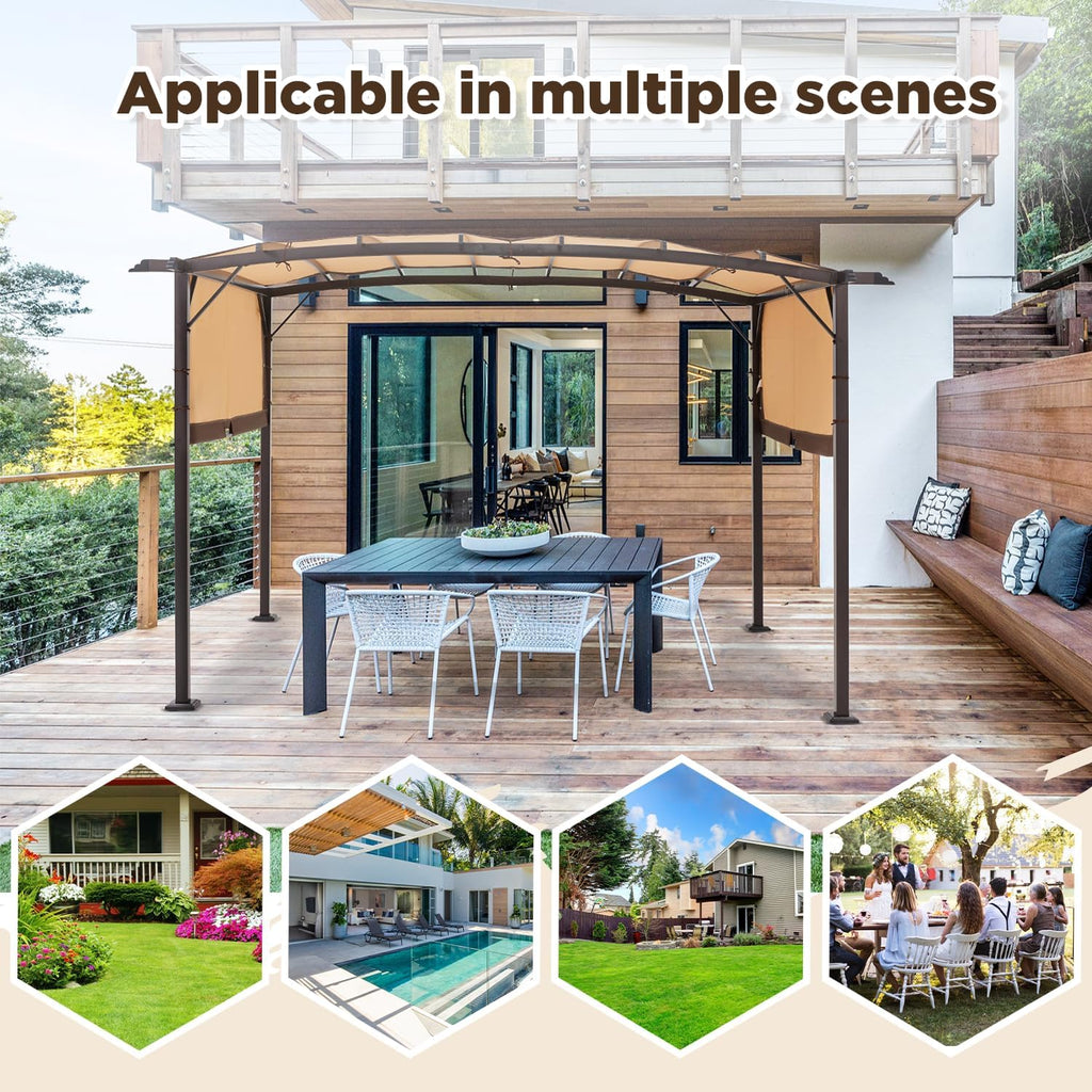 Pergola 9' x 12' Outdoor Pergolas, Pergolas and Gazebo Clear - Image 5
