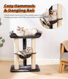 28" Cat Tree, Large Bed for Big Cats, Small Cat Tower with Soft Perch for Window Viewing, Stable Cat Tree Tower