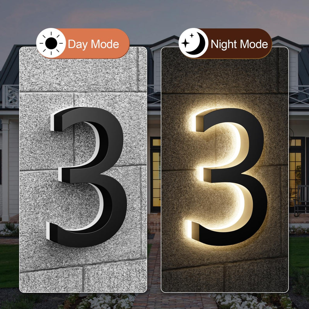 Custom LED House Numbers for Outside Light Up