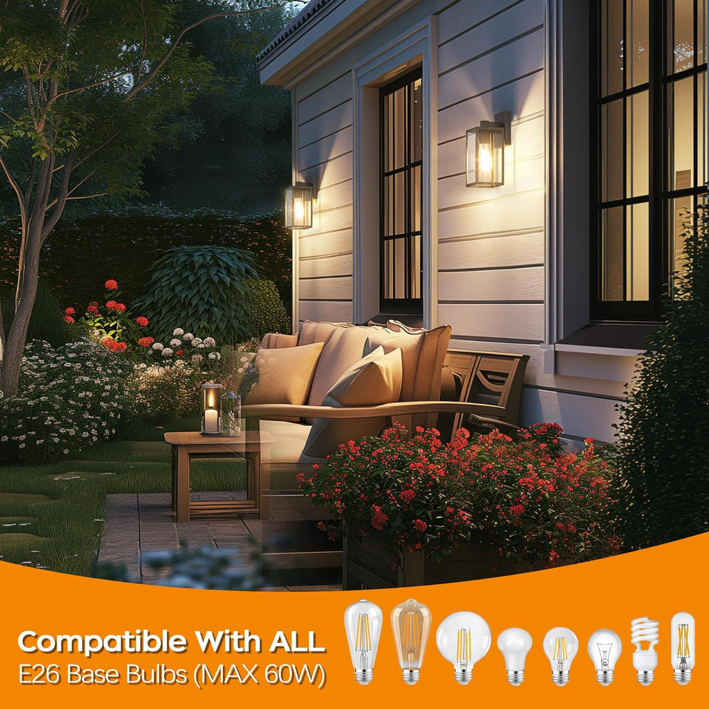 Exterior Lighting Fixtures, 2Pack Outdoor Front Porch Lights for House, Outdoor Wall Sconce Lights