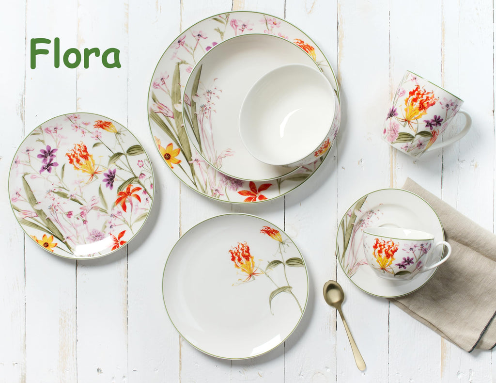 Flora 12-Piece Porcelain Dinner Set