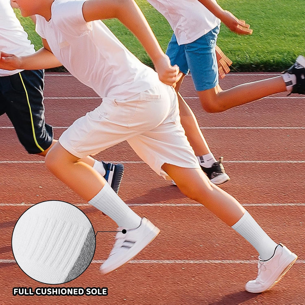Kids Boys Girls Athletic Crew Socks Thick Cotton Socks