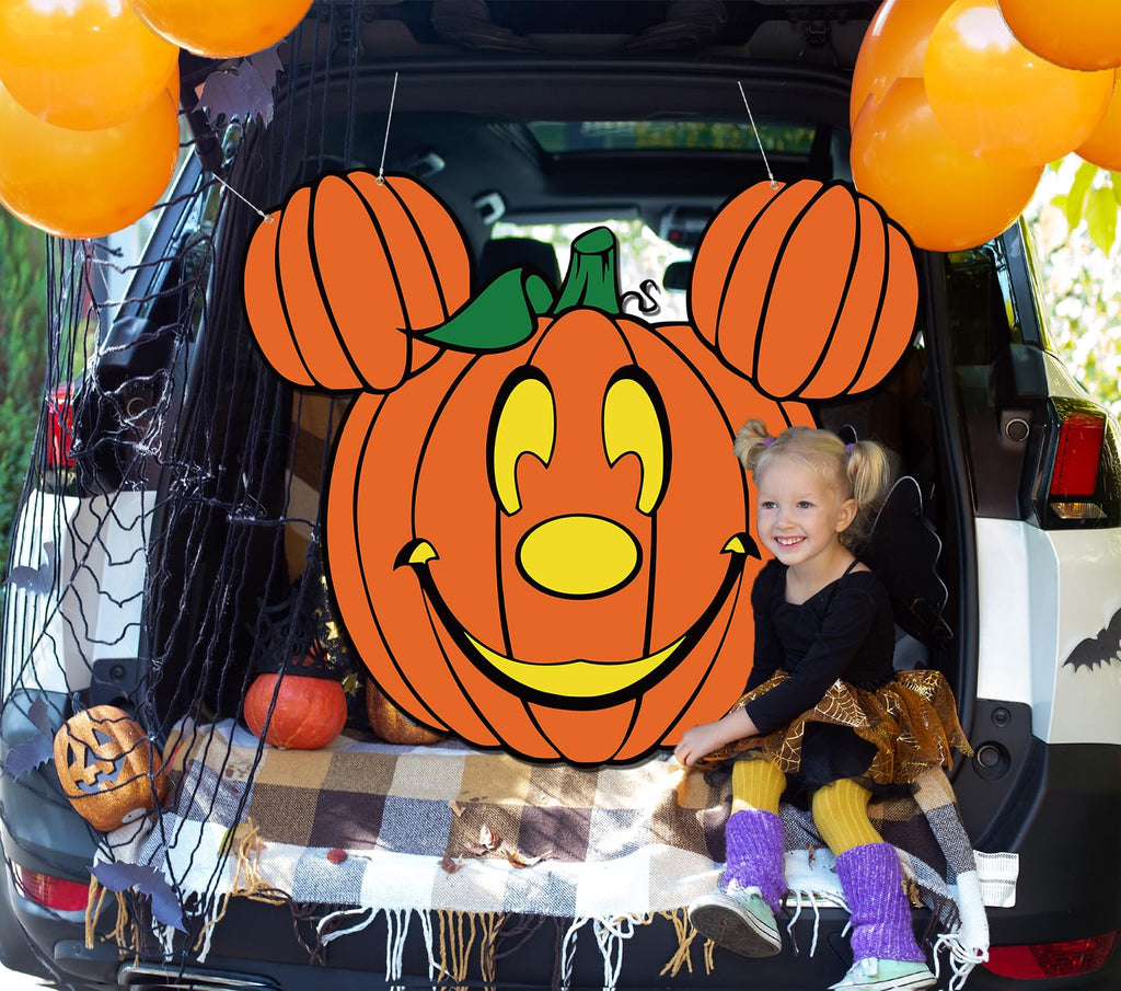 Halloween Trunk or Treat Decorations, Mouse Theme Pumpkin Trunk or Treat Backdrop for Halloween Car SUV Truck Garage