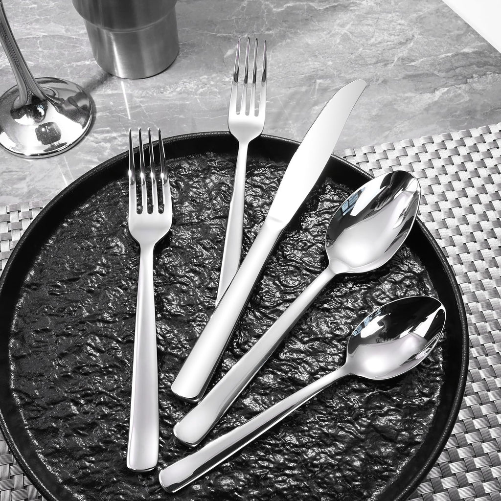 Silverware Set for 8, 40-Piece Heavy Duty Flatware Cutlery Set, 18/0 Food-Grade Stainless Steel Tableware Set