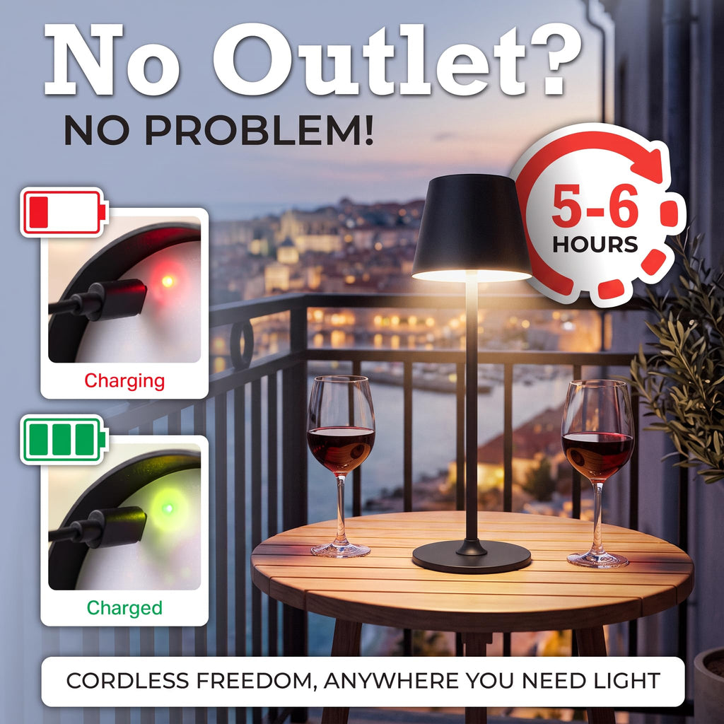 Cordless Table Lamp 2-Pack, Rechargeable Touch Lamp with Remote