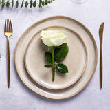 Ceramic Dinnerware Sets,Handmade Reactive Glaze Stoneware Plates and Bowls Sets,Highly Scratch Resistant | Dishwasher