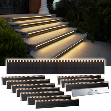 Solar Step Lights Outside, 33 Focused LEDs, Stair Light, 12PK