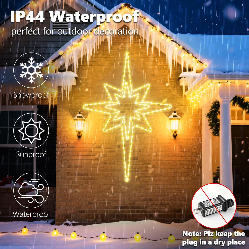 45IN Christmas Lights Outdoor Waterproof Super Bright Bethlehem Star
