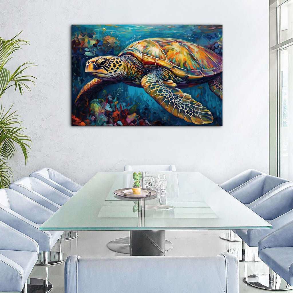 Large Sea Turtle Wall Art Nautical Beach Bathroom Wall Decor Rustic Underwater Marine Animal Canvas Prints Picture