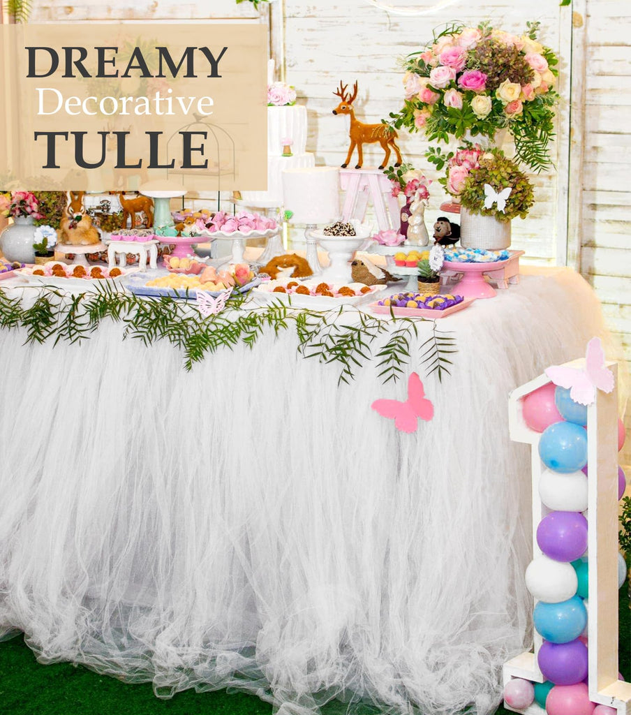 White Tulle Fabric Roll 54" X 10 Yards