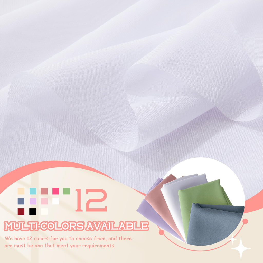 White Chiffon Fabric by The Yard, 1 Yard, 60 Inch