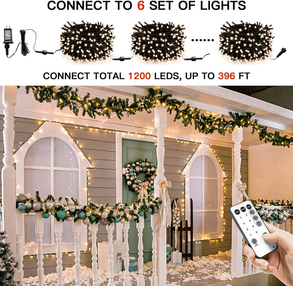 Christmas Tree Lights Indoor, 66ft 200led Connectable Tree Lights with 8 Modes, Twinkle Lights for Christmas Tree