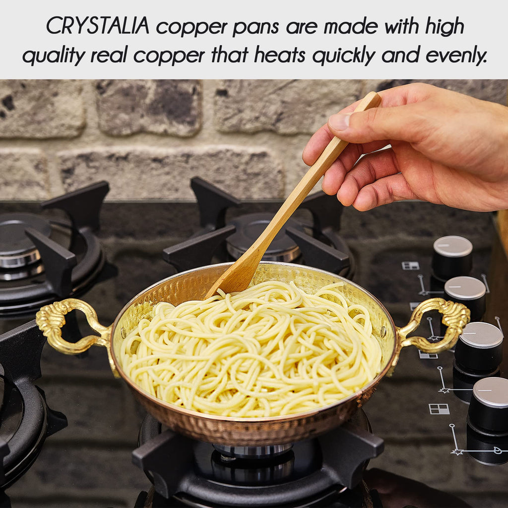 7 Inches Authentic Hammered Copper Pan and Cookware, Traditional Handmade Copper Skillets for Cooking, Egg Fry Omelet